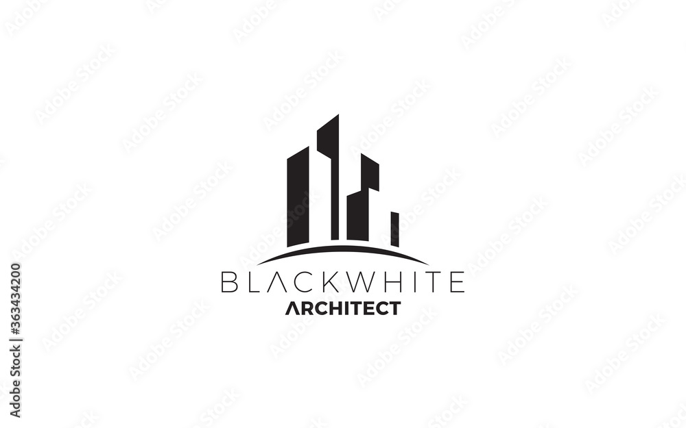 Buildings logo forming with modern and simple shape