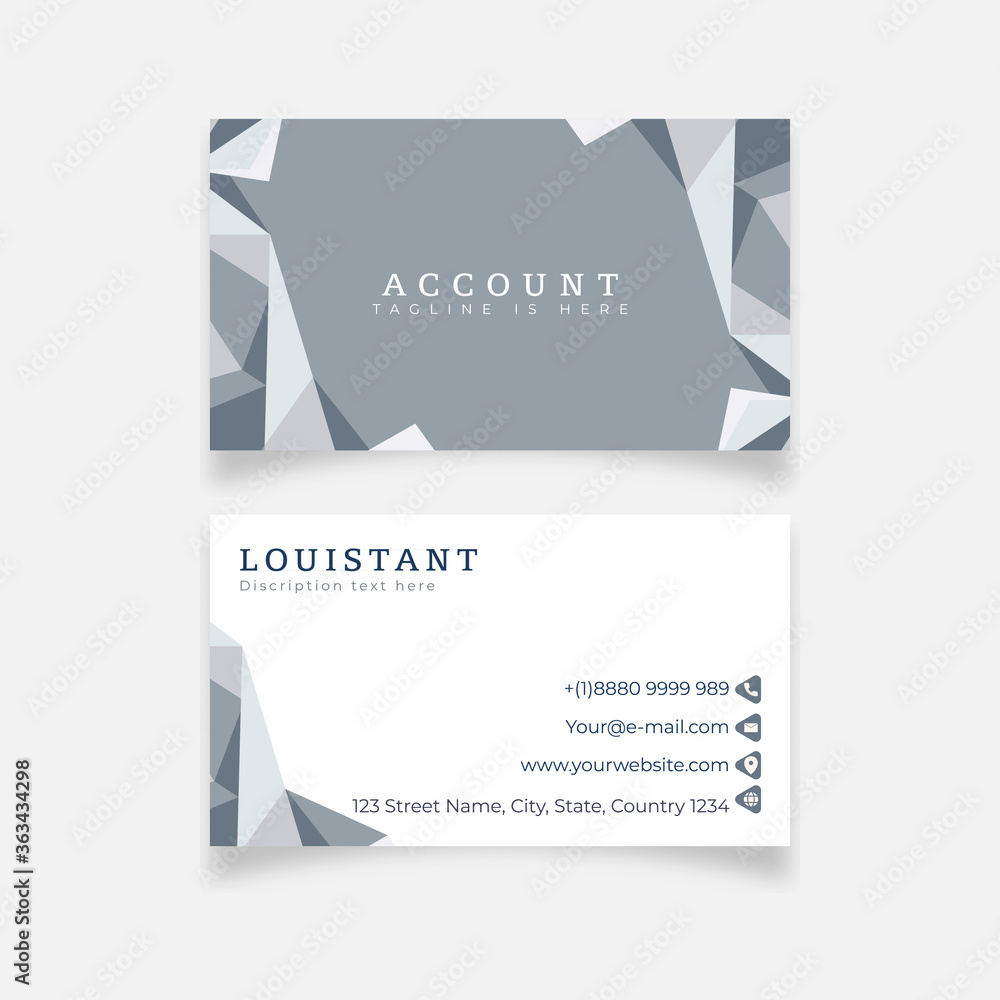 Polygonal grey abstract design business card template