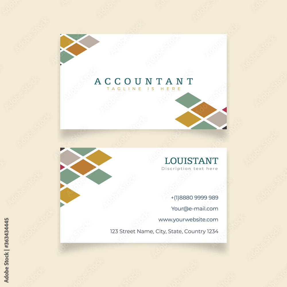 Fototapeta premium Minimalist colorul polygonal abstract design business card template