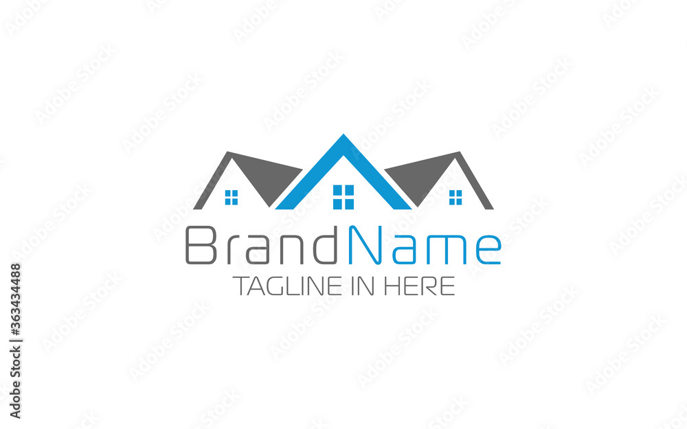 House logo forming with modern and simple shape House logo forming with modern and simple shape