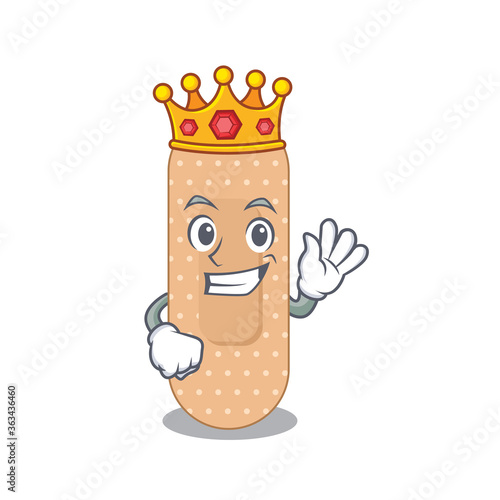 A humble King of standard bandage caricature design style with gold crown