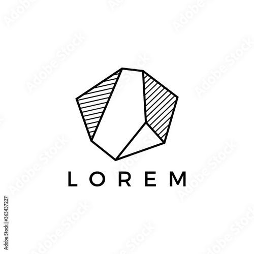 stone gems logo vector icon illustration