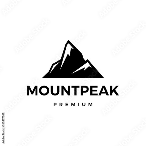 mountain peak logo vector icon illustration