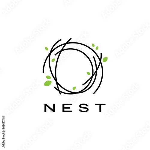 bird nest logo vector icon illustration