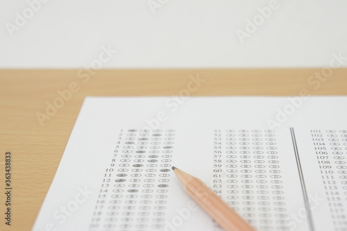 marked optical answer sheet