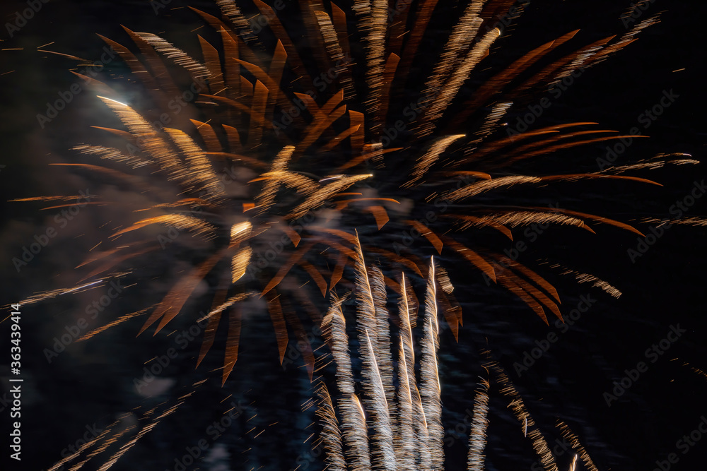 Beautiful fireworks of July 4th at Lake Las Vegas