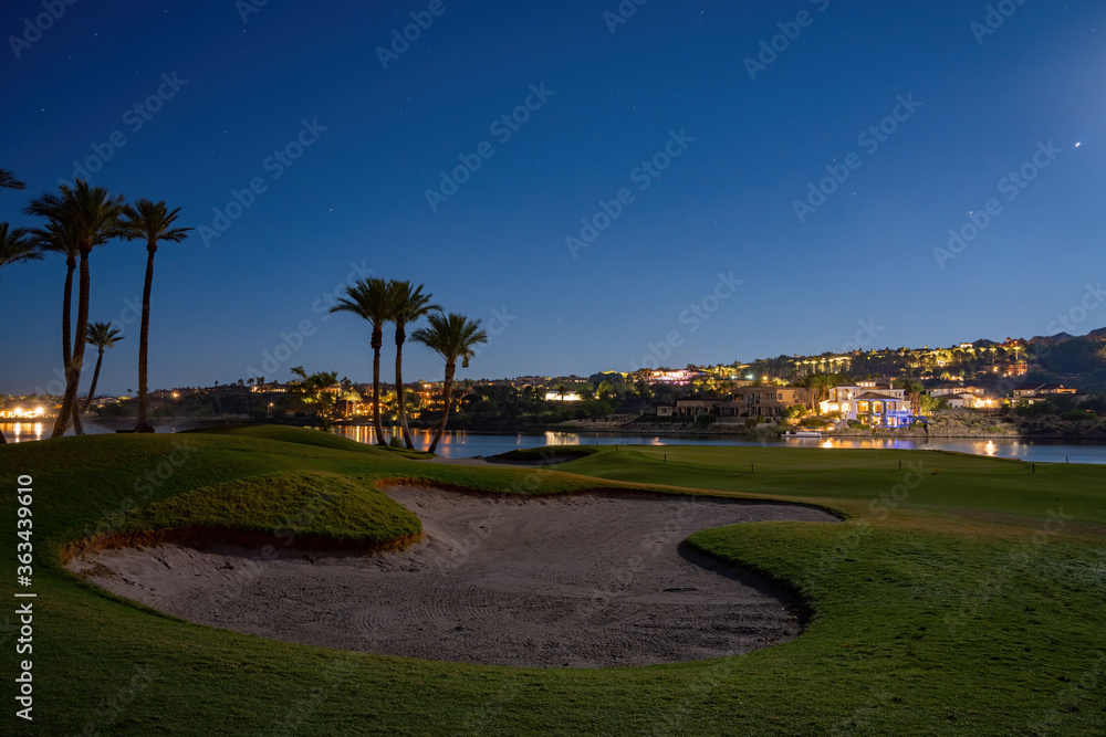 Night view of some beautiful residence house at Lake Las Vegas