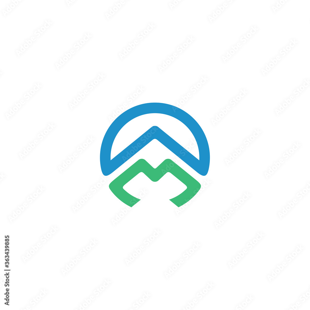 initial letter A and M, AM, MA logo, monogram line art style design template initial letter A and M, AM, MA logo, monogram line art style design template