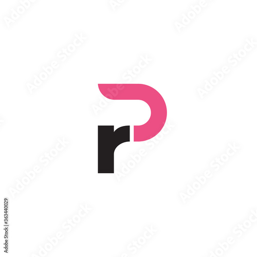 initial letter r and p, rp, pr logo, lowercase monogram line art style design template