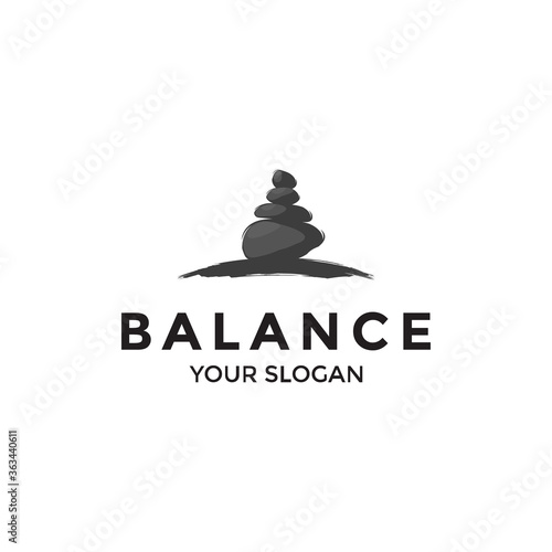 rock balance vector logo