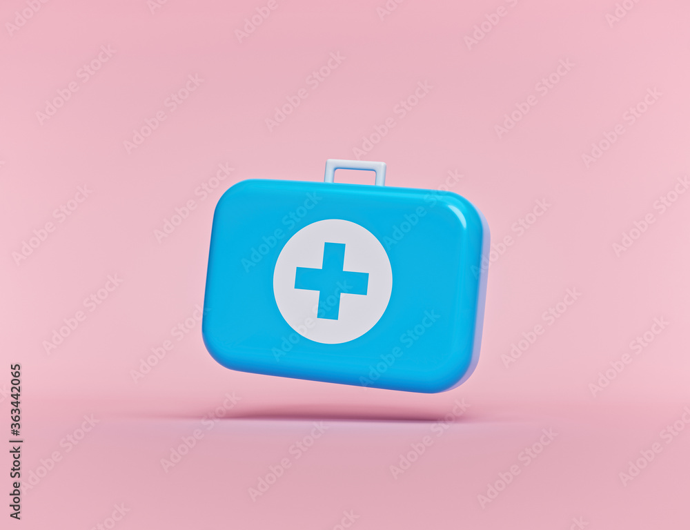 cartoon style blue Medical Bag Icon. minimal concept. 3d rendering cartoon style blue Medical Bag Icon. minimal concept. 3d rendering