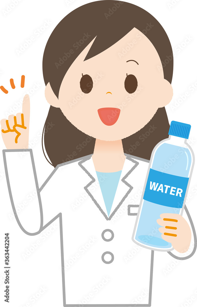 白衣　女性　水　予防