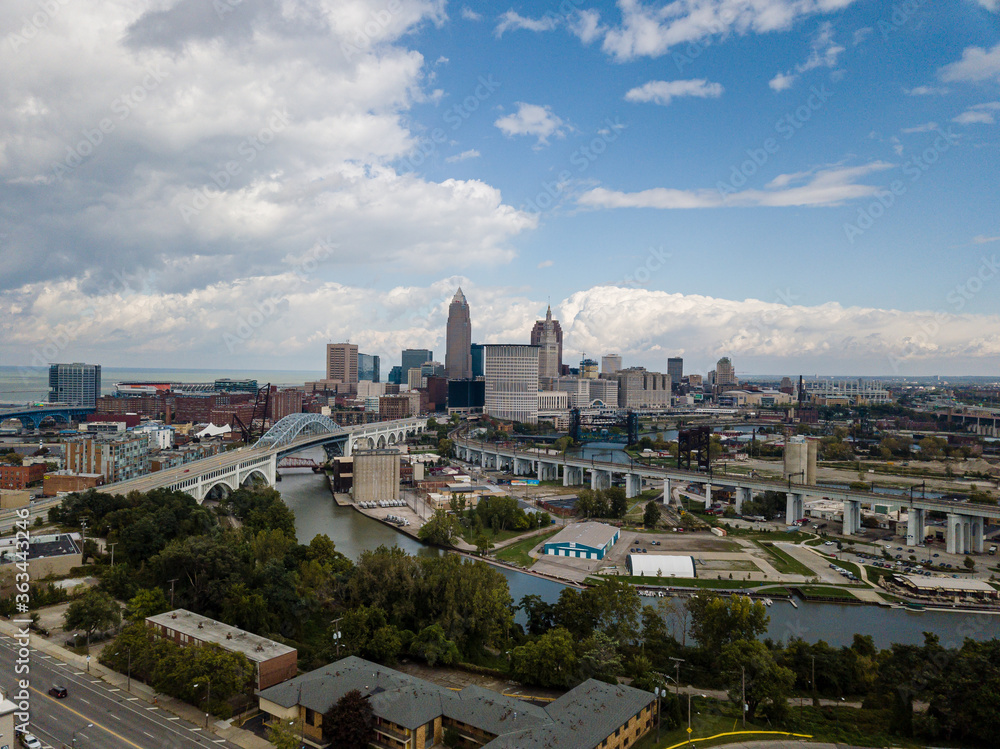 Cleveland Skyline from Ohio City on a cloudy afternoon Cleveland Skyline from Ohio City on a cloudy afternoon