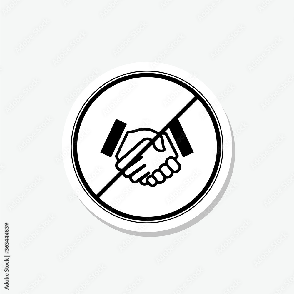 Handshake sticker icon isolated on gray background Handshake sticker icon isolated on gray background