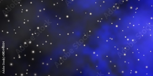 Dark BLUE vector layout with bright stars. Colorful illustration in abstract style with gradient stars. Best design for your ad  poster  banner.