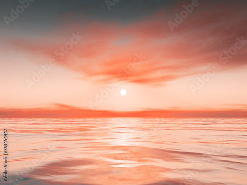 beautiful ocean water sunset background