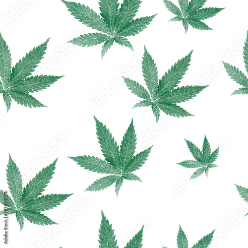 Cannabis leafs seamless vector pattern	
