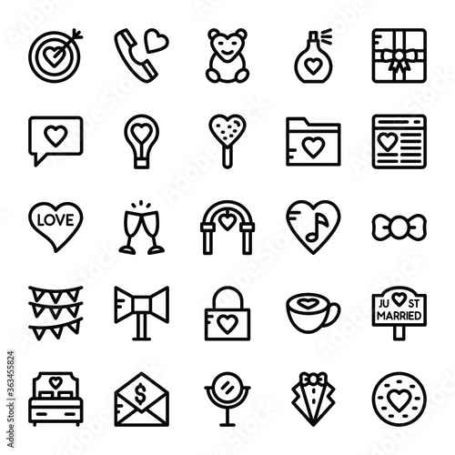 Love, Wedding, Valentine Vector Icons 2