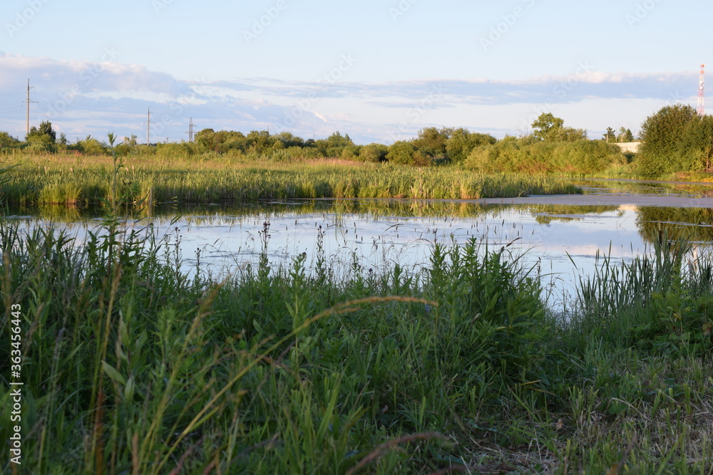 Nature landscapes river Lenuska in Golyshmanovo Tyumen oblast