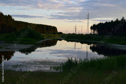 Nature landscapes river Lenuska in Golyshmanovo Tyumen oblast