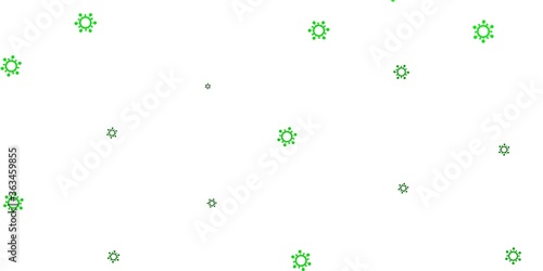 Light green, yellow vector pattern with coronavirus elements.