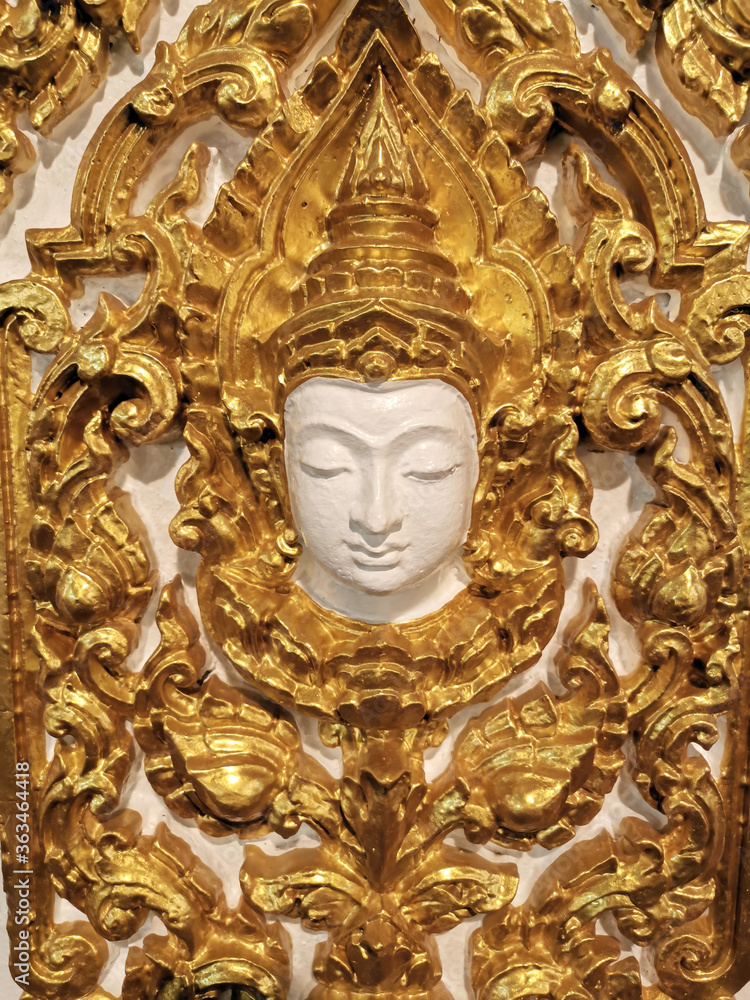 Thep Phanom cement plastered in the walls of Thai temples Thep Phanom cement plastered in the walls of Thai temples