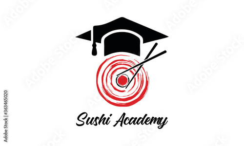 Japanese Sushi academy  logo design inspiration