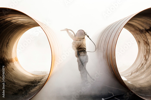 Foto Sandblasting, abrasive or bead blasting