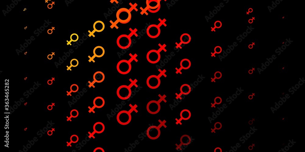 Dark Orange vector template with businesswoman signs. Dark Orange vector template with businesswoman signs.