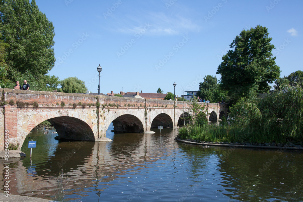 Bridge Foot over The River Avon at Stratford upon Avon in Warwickshire in the UK