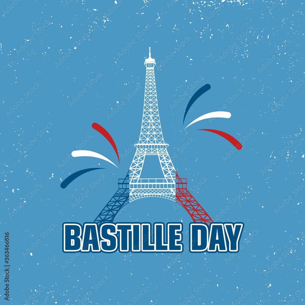 French National Day, 14th of July Happy Bastille Day celebration background.