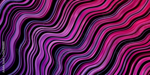 Dark Purple, Pink vector template with curves. Colorful abstract illustration with gradient curves. Pattern for business booklets, leaflets