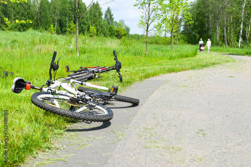 bike rides in the park in summer, active sports