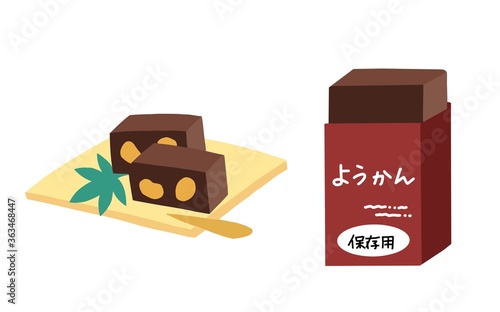 非常食におすすめ！羊羹のイラスト素材