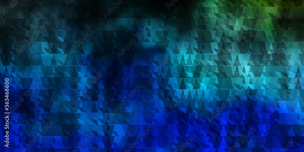 Dark Blue, Green vector template with lines, triangles.