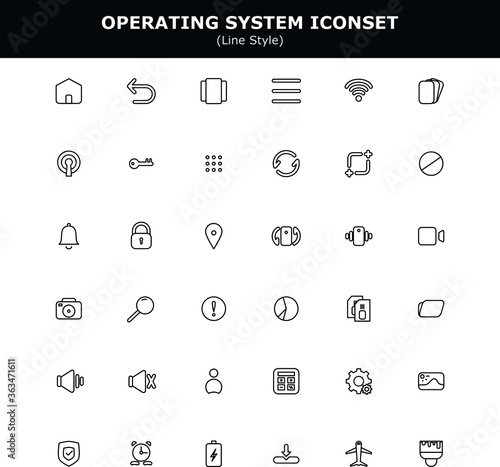 Outline iconset Operting system for android and ios