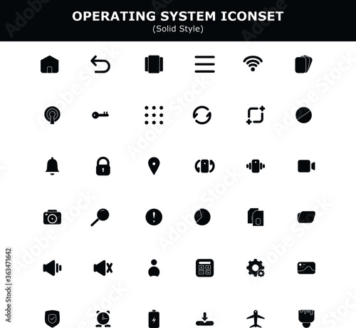 Solid style iconset Operting system for android and ios