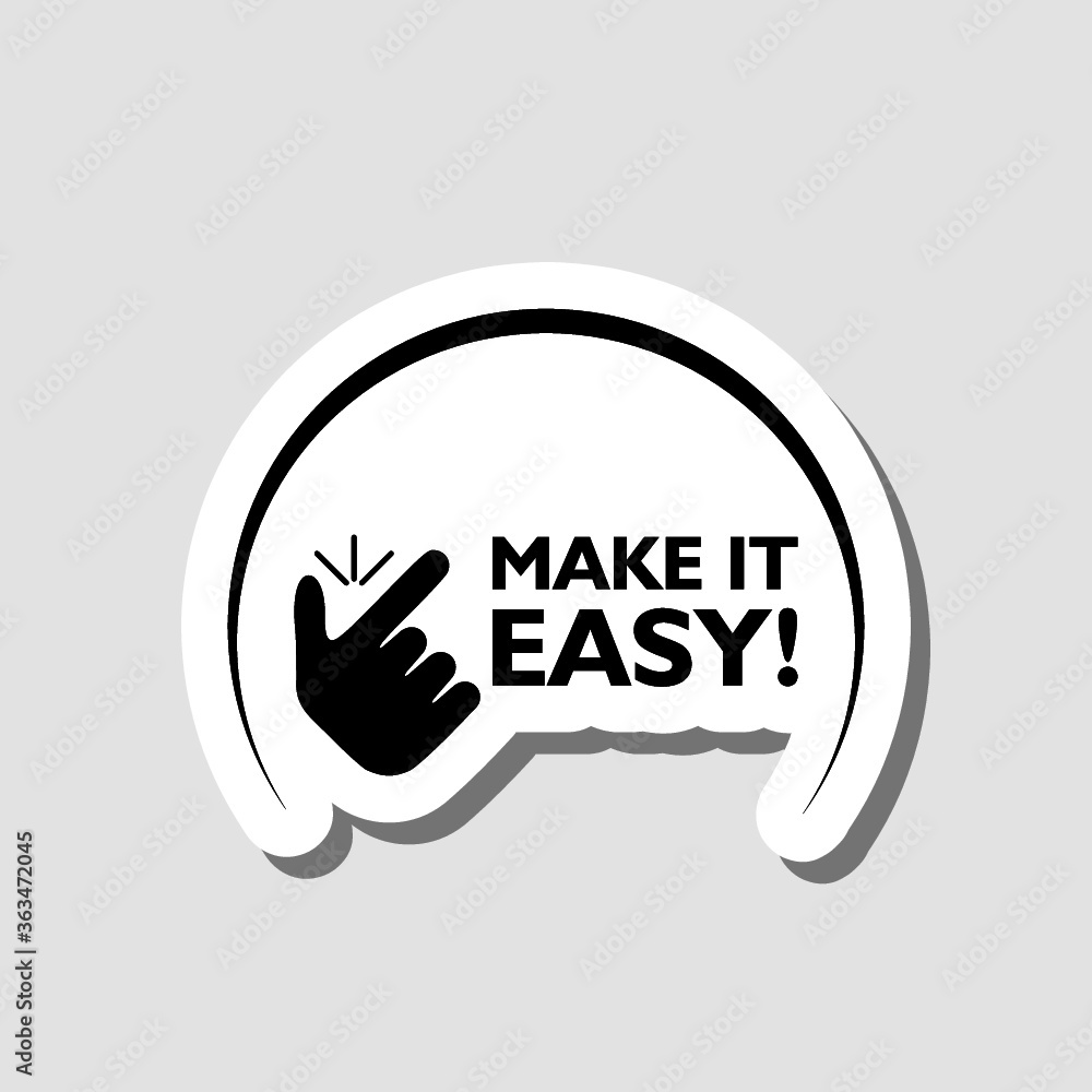 Concept make flicking fingers sticker isolated on gray background Concept make flicking fingers sticker isolated on gray background