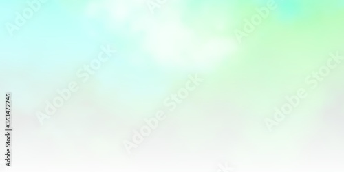 Light Blue, Green vector background with clouds. Illustration in abstract style with gradient clouds. Pattern for your commercials.