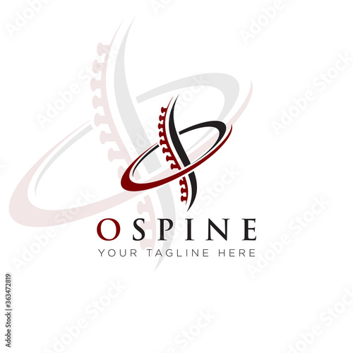ospine logo, creative back bone and  ring vector