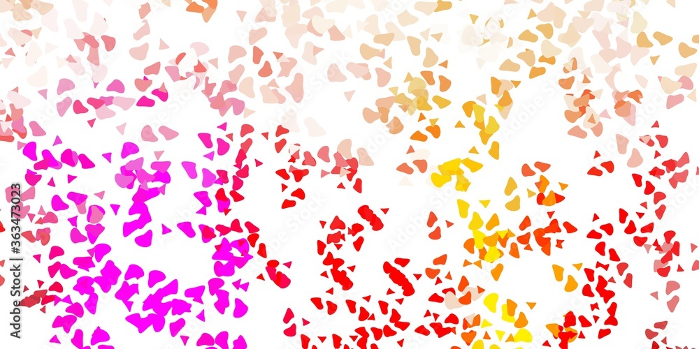 Fototapeta premium Light pink, yellow vector pattern with abstract shapes.