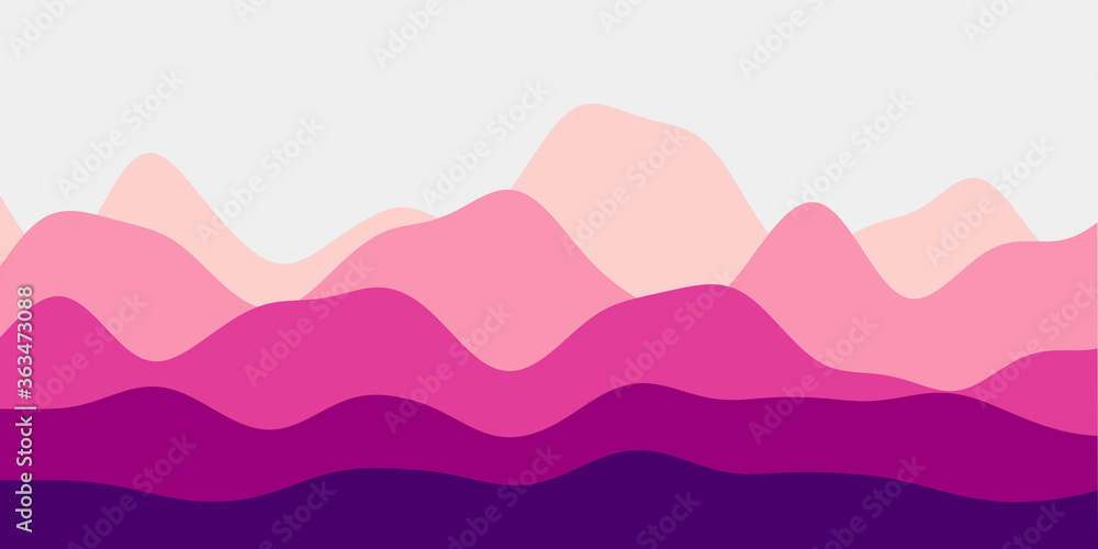 Abstract red purple hills background. Colorful waves elegant vector illustration. Abstract red purple hills background. Colorful waves elegant vector illustration.