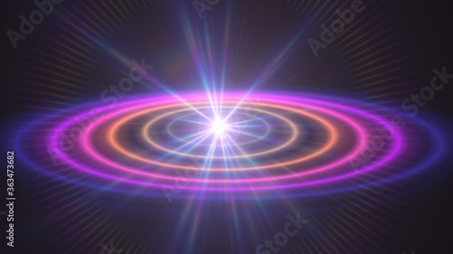 Abstract atom color rings background