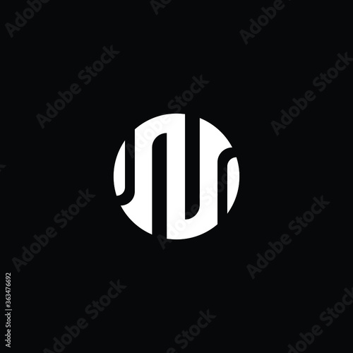 Minimal elegant monogram art logo. Outstanding professional trendy awesome artistic N NO ON initial based Alphabet icon logo. Premium Business logo white color on black background