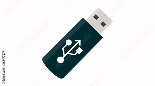 Vector Isolated Flat USB device icon or illustration photo