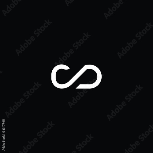 Minimal elegant monogram art logo. Outstanding professional trendy awesome artistic CD DC initial based Alphabet icon logo. Premium Business logo white color on black background
