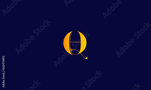 Alphabet letter icon symbol monogram logo QH, HQ