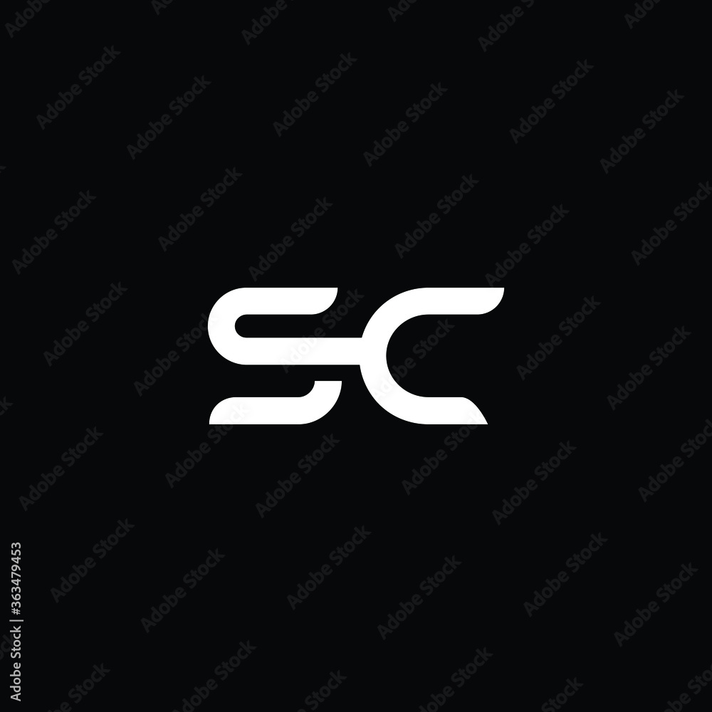 Minimal elegant monogram art logo. Outstanding professional trendy awesome artistic SC CS initial based Alphabet icon logo. Premium Business logo white color on black background Minimal elegant monogram art logo. Outstanding professional trendy awesome artistic SC CS initial based Alphabet icon logo. Premium Business logo white color on black background