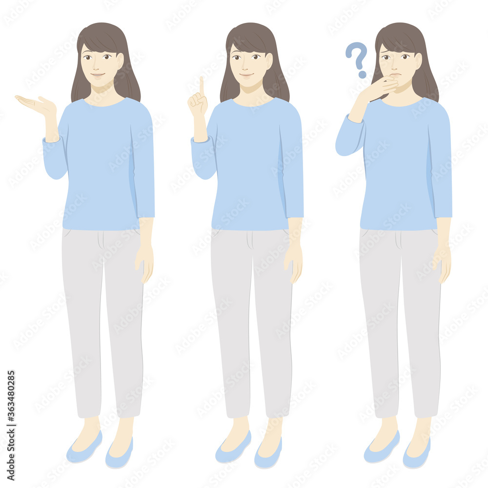 カジュアル服の女性セット/全身 カジュアル服の女性セット/全身