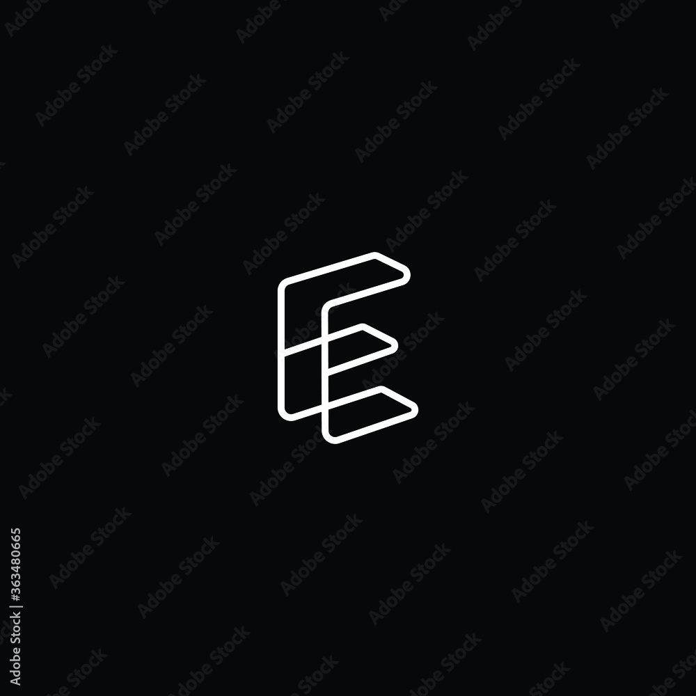 Minimal elegant monogram art logo. Outstanding professional trendy awesome artistic E EE initial based Alphabet icon logo. Premium Business logo white color on black background